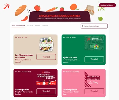 L’accueil de la plateforme Challenges Mousquetaires : les animations proposées aux collaborateurs du groupement et de ses enseignes