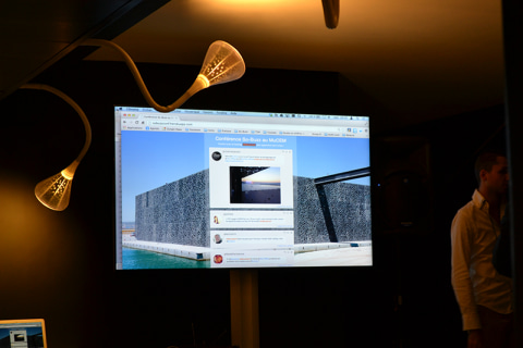 Écran affichant la page Facebook de l’événement « Conférence Social Media au MuCEM »