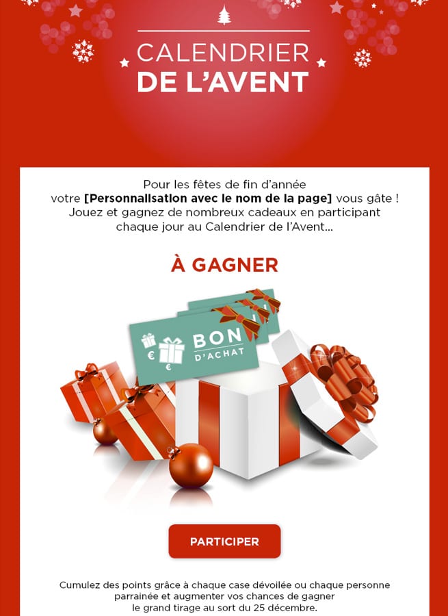 Calendrier de l'avent facebook pour les supermarchés Casino