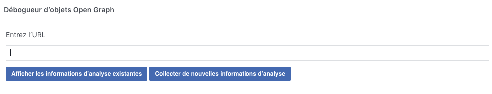 outil débogueur d'objets Open Graph Facebook