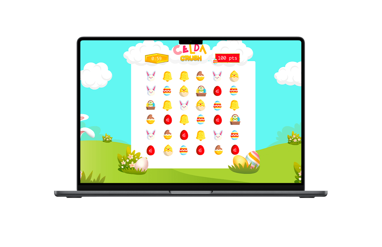 Exemple de jeu-concours Match 3 pour Pâques