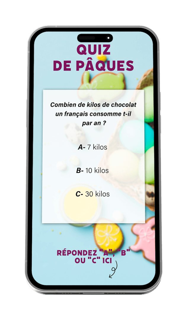 Jeu-concours Quiz en story Instagram