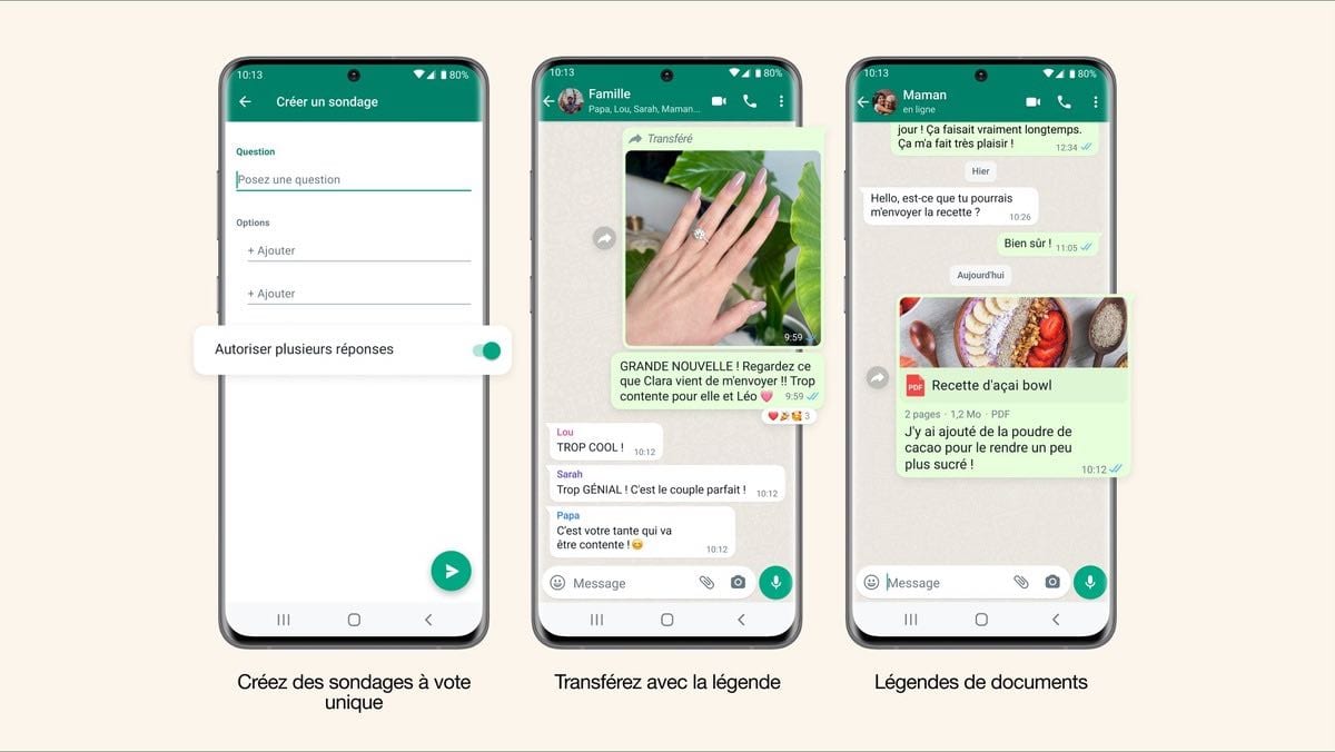 Nouveautes sondages WhatsApp