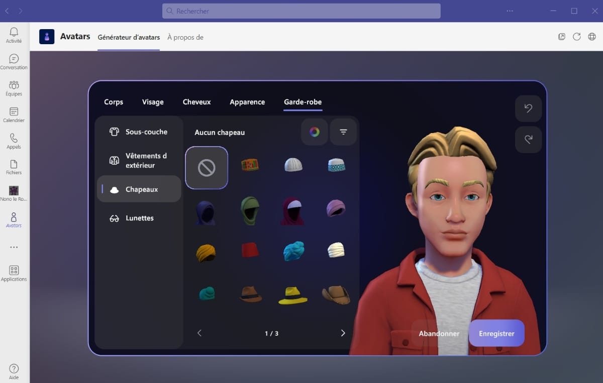 Creation avatar teams