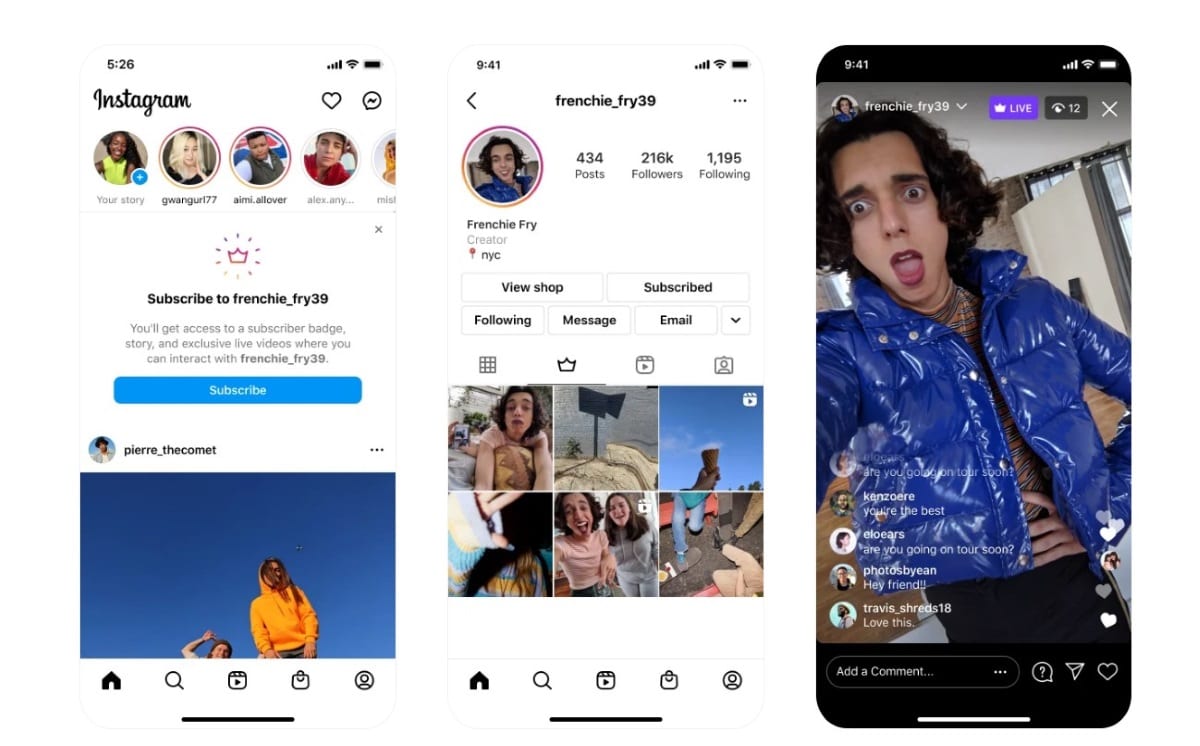 Abonnement payant Instagram