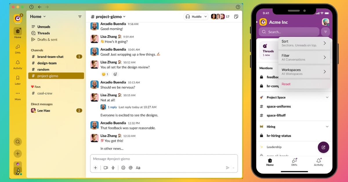 Slack nouvelle interface