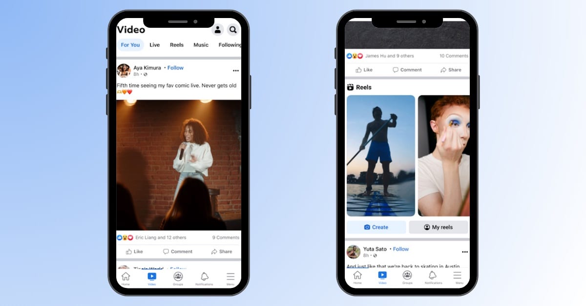Facebook vidéo interface