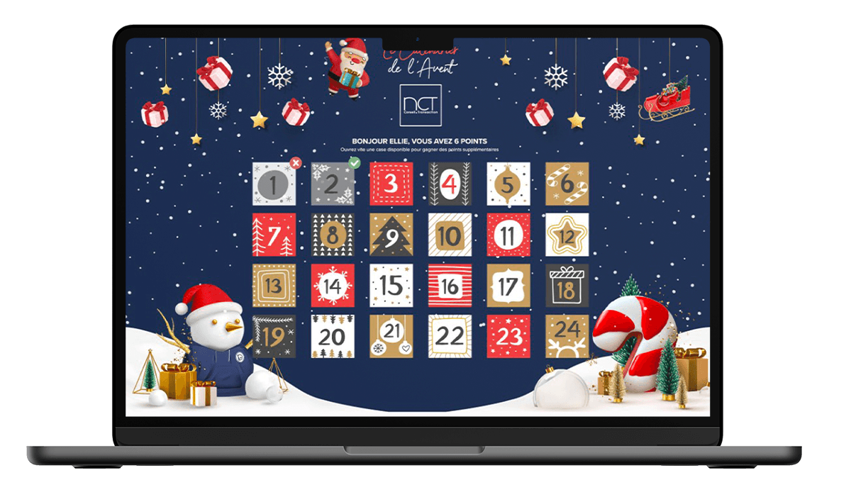 Exemple de Calendrier de l'Avent digital en entreprise NCT