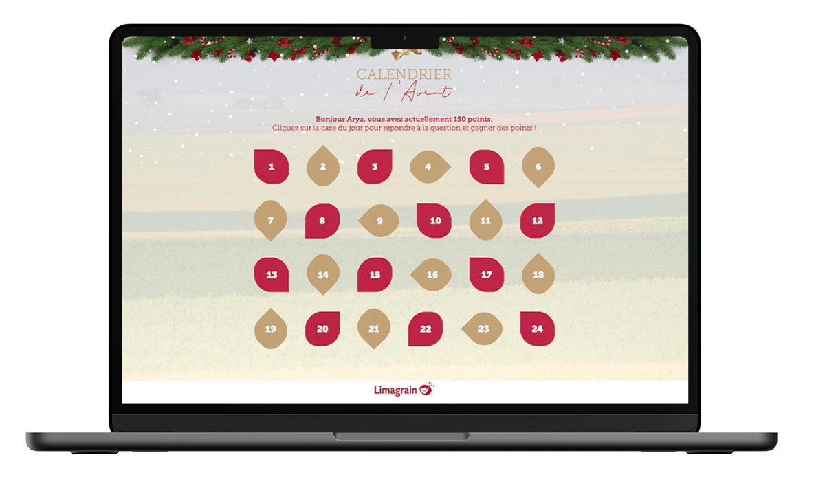 Exemple de Calendrier de l'Avent digital en entreprise Limagrain