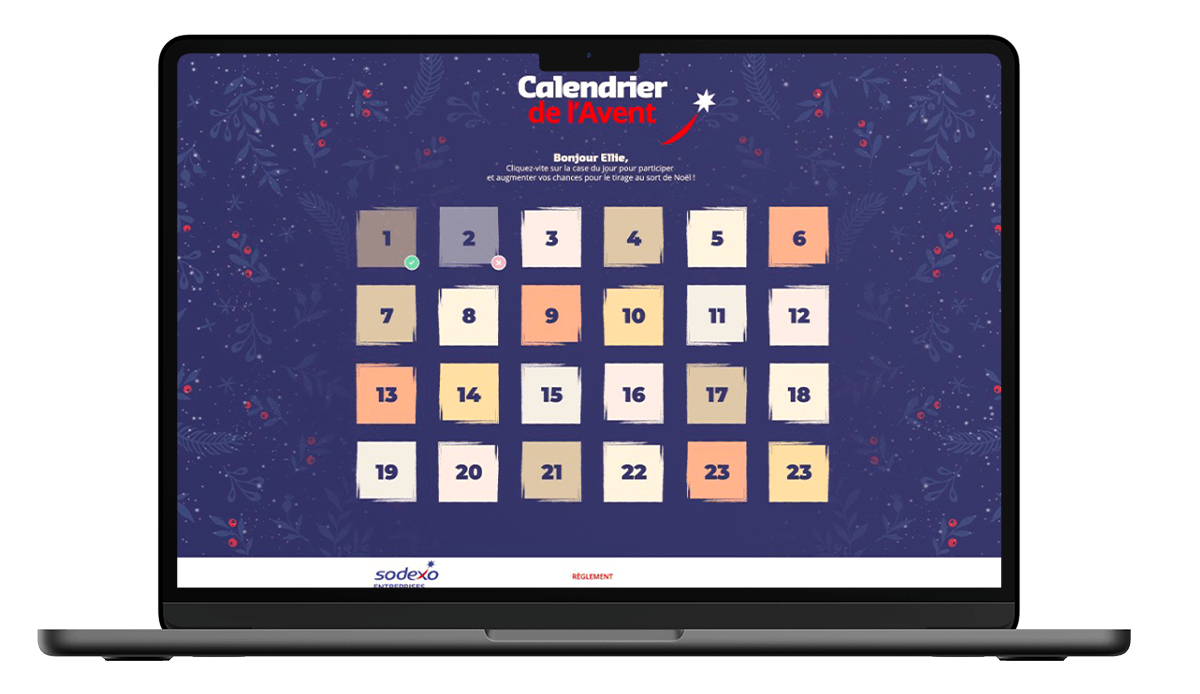 Exemple de Calendrier de l'Avent digital en entreprise Sodexo