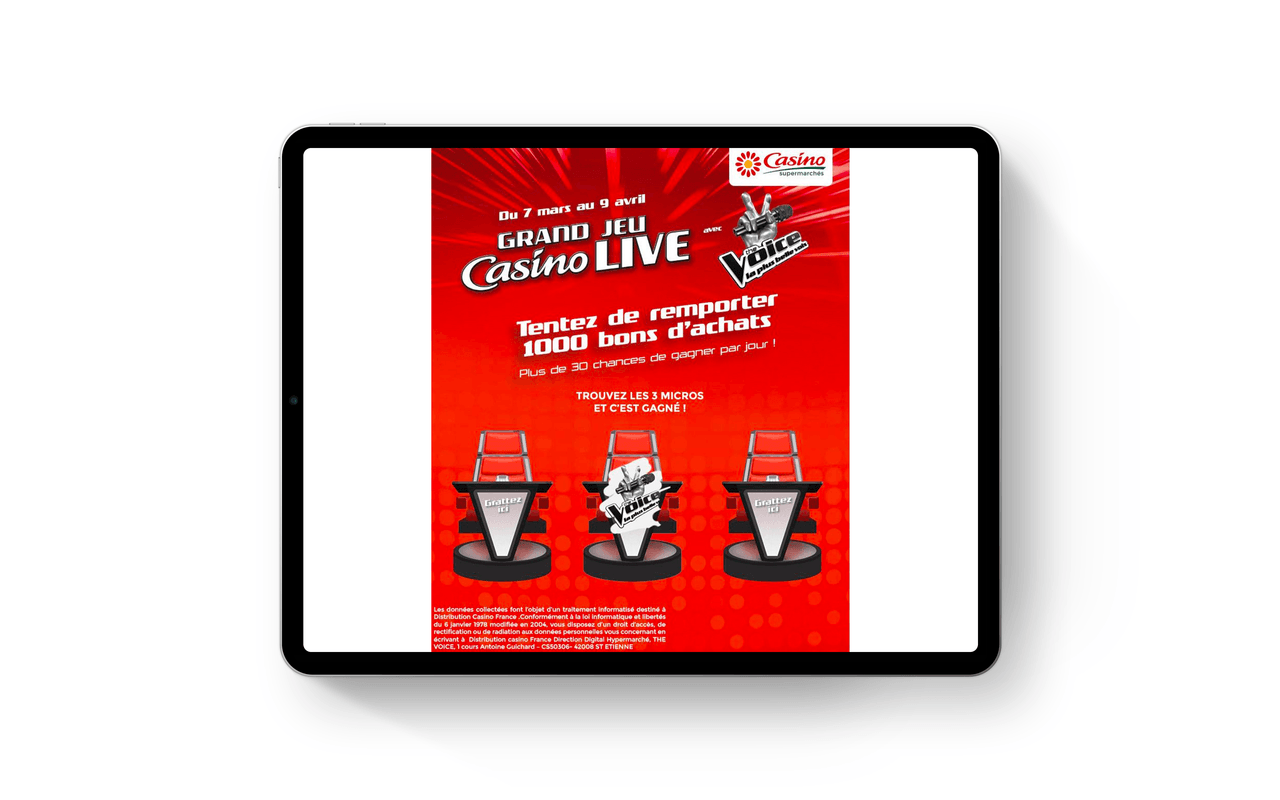 Ticket gratter the voice
