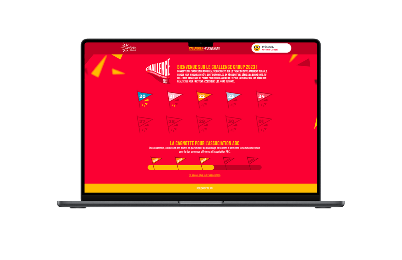 Jeu digital interne RSE Cofidis Calendrier