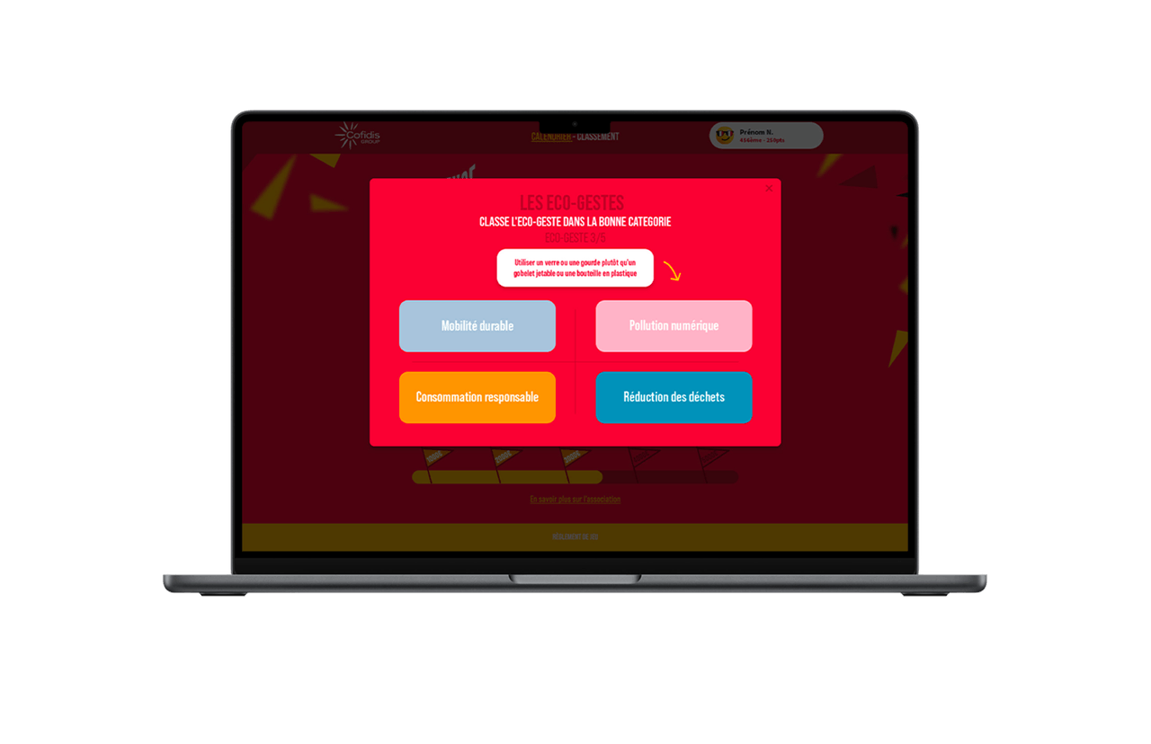 Jeu digital interne RSE Cofidis Ecogeste