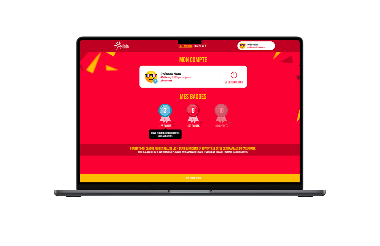 Jeu digital interne RSE Cofidis Profil