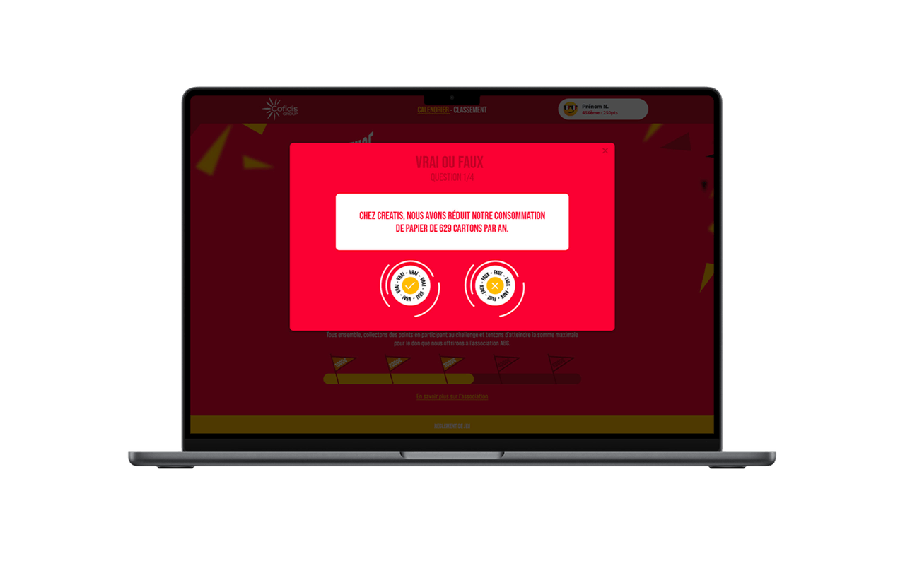 Jeu digital interne RSE Cofidis Quiz swipe