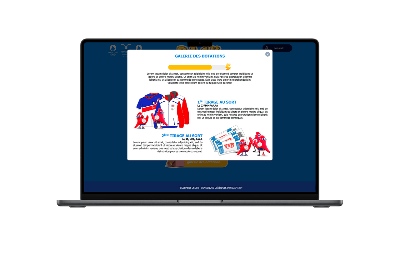 Jeu concours galerie dotations Randstad JO