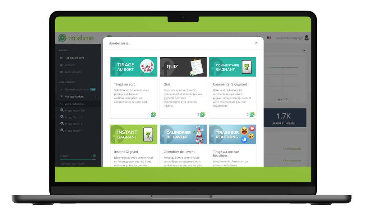 Timelime : Outil de gestion de jeux concours sur les réseaux sociaux