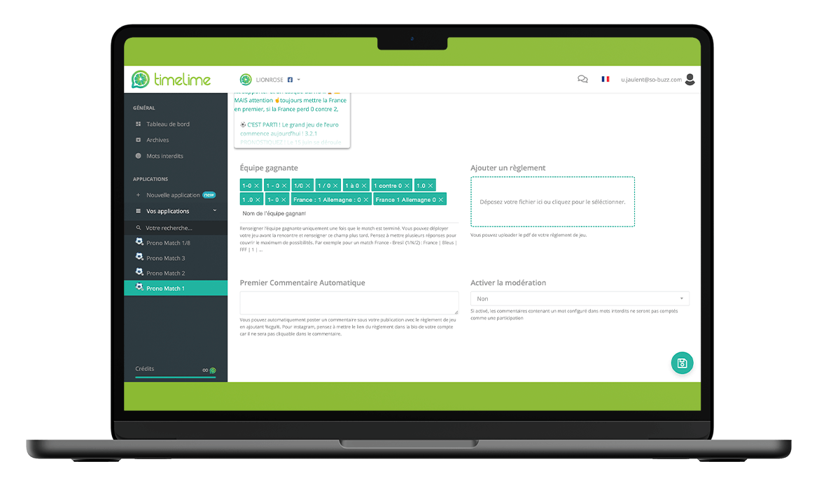 Timelime : Outil de gestion de jeux concours sur les réseaux sociaux