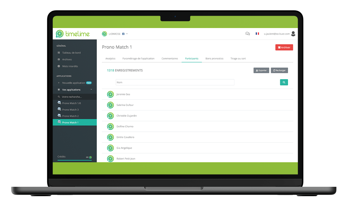 Timelime : Outil de gestion de jeux concours sur les réseaux sociaux