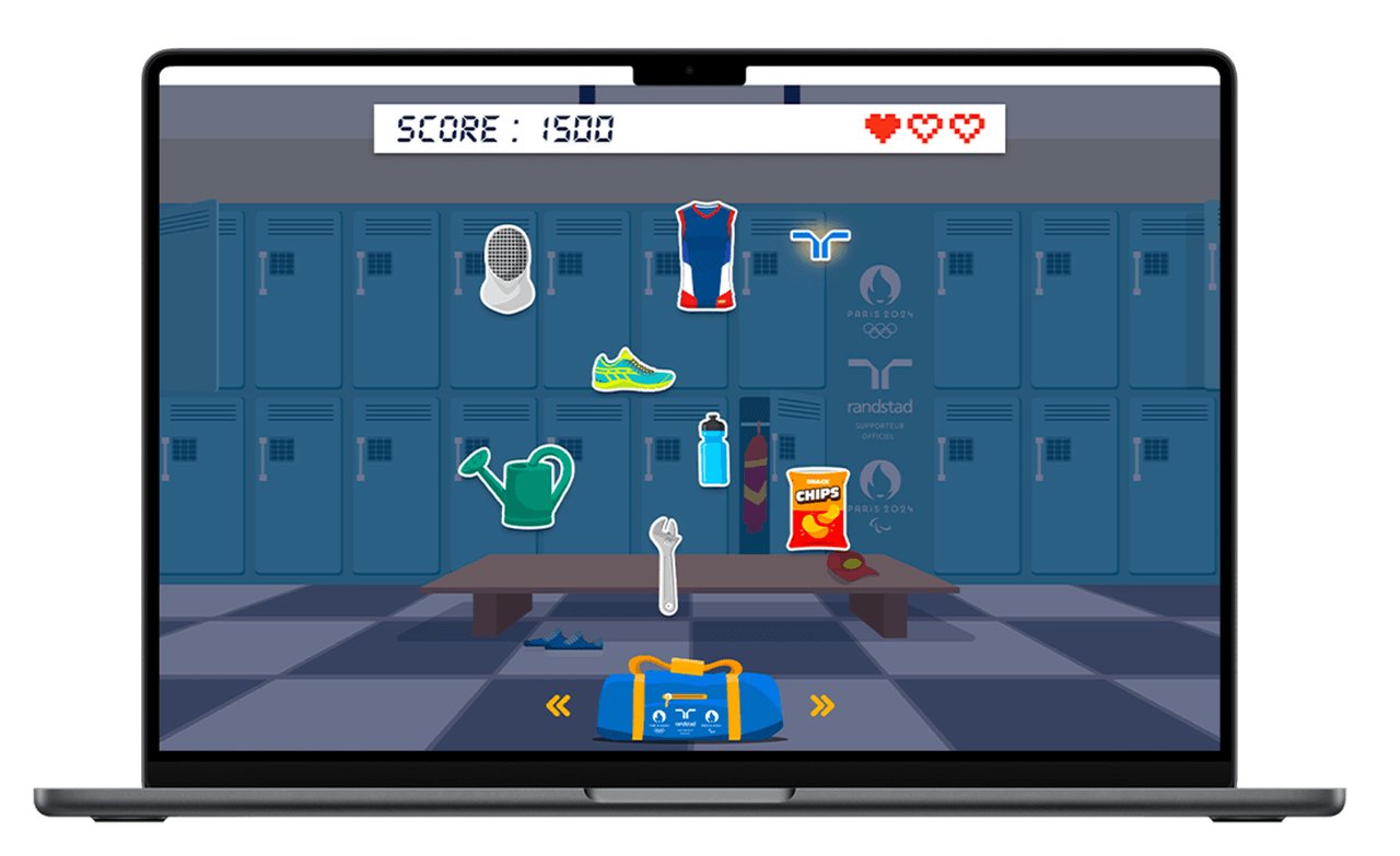 Exemple de jeu concours Attrape tout réalisé pour Randstad par So-Buzz