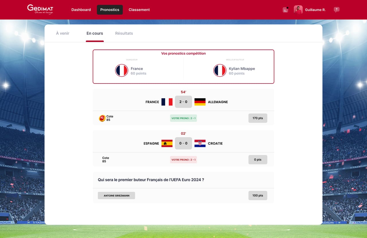 Pronostics en cours