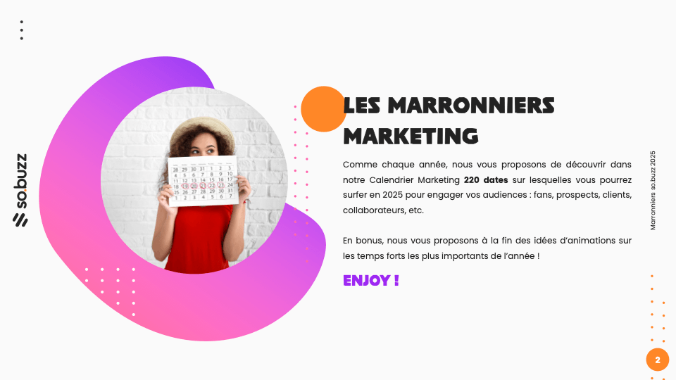 Les marronniers marketing 2025 de so.buzz avec 220 dates clés
